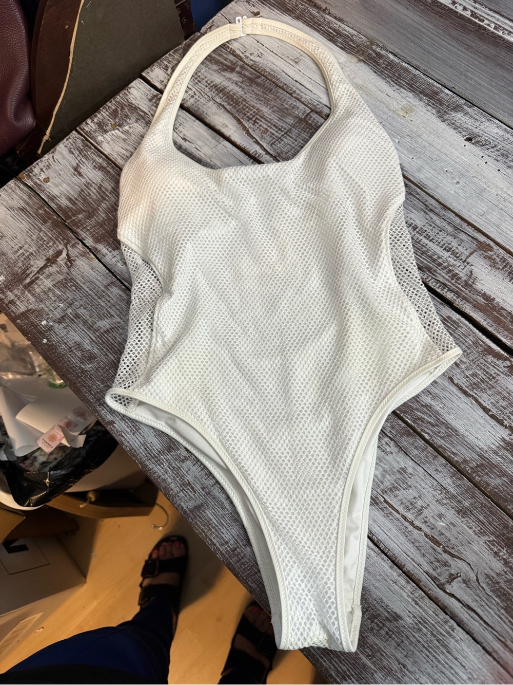 Victoria's Secret White Mesh One-Piece Swimsuit